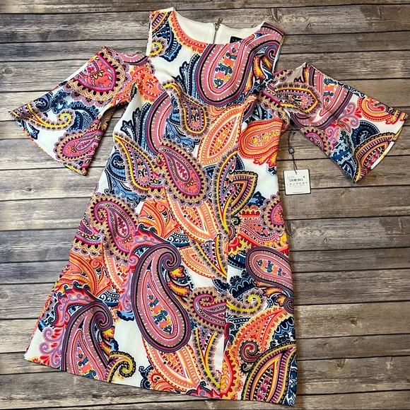 Laundry By Shelli Segal Dresses & Skirts - NWT Laundry by Shelli Segal Cold Shoulder Dress Gorgeous Paisley Colorful